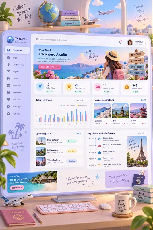 Soft 3D Pastel Dashboard UIs