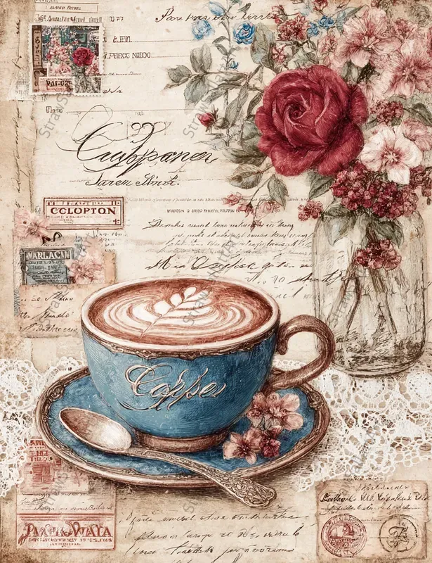 Coffee Junk Journal Ephemera Pages