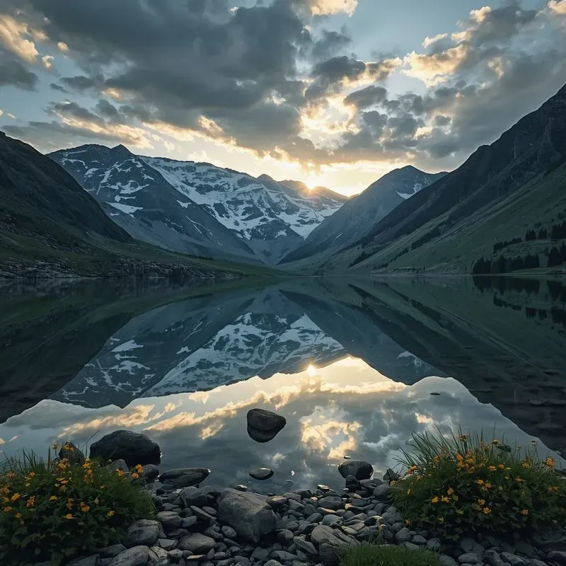 Summer Lake Mirror Reflection Photos