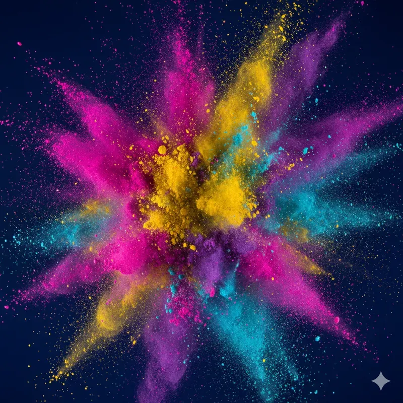 Holi Powder Macro Explosions