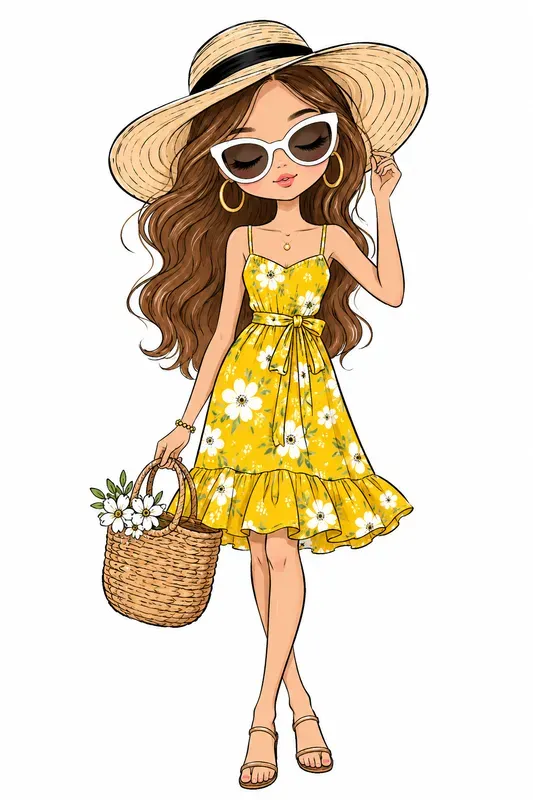Chic Fashion Girl Illustrations