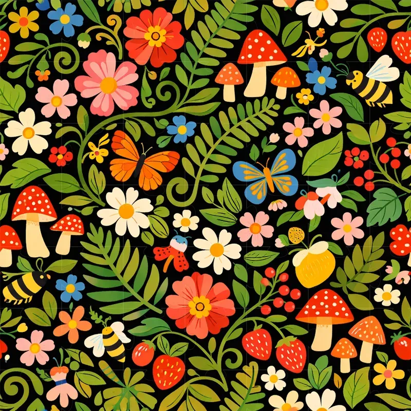 Modern Nature Abstract Seamless Patterns