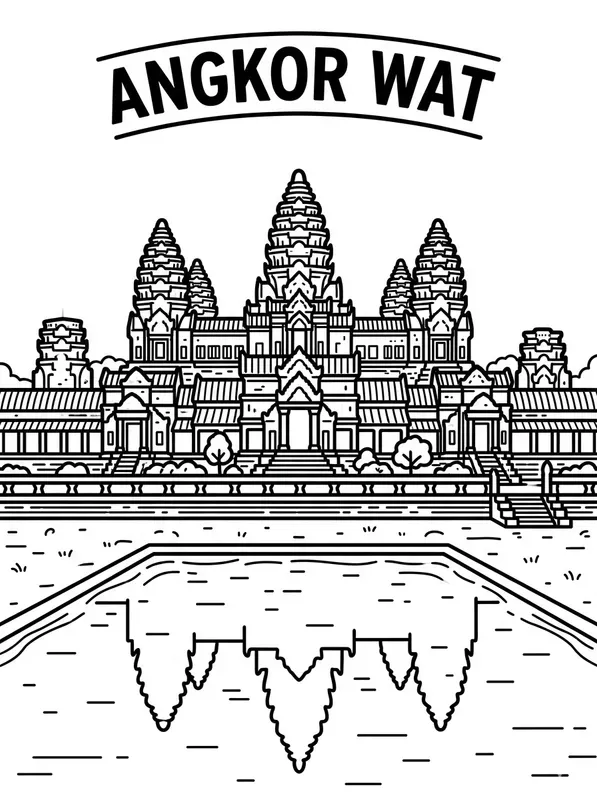 Vector Travel Coloring Book Pages