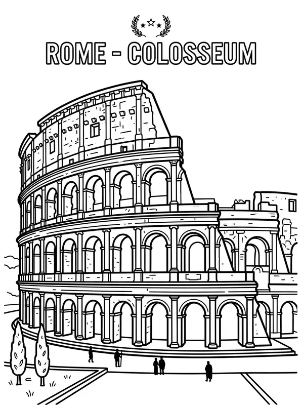 Vector Travel Coloring Book Pages