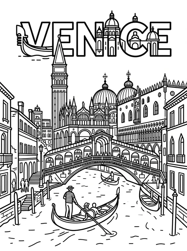Vector Travel Coloring Book Pages