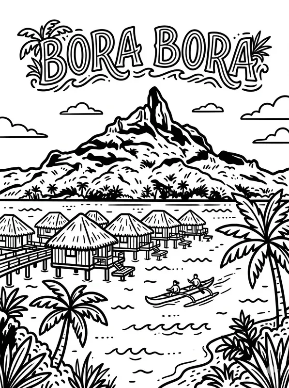 Vector Travel Coloring Book Pages