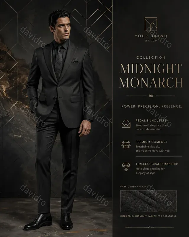 Luxury Mens Suit Editorial Posters