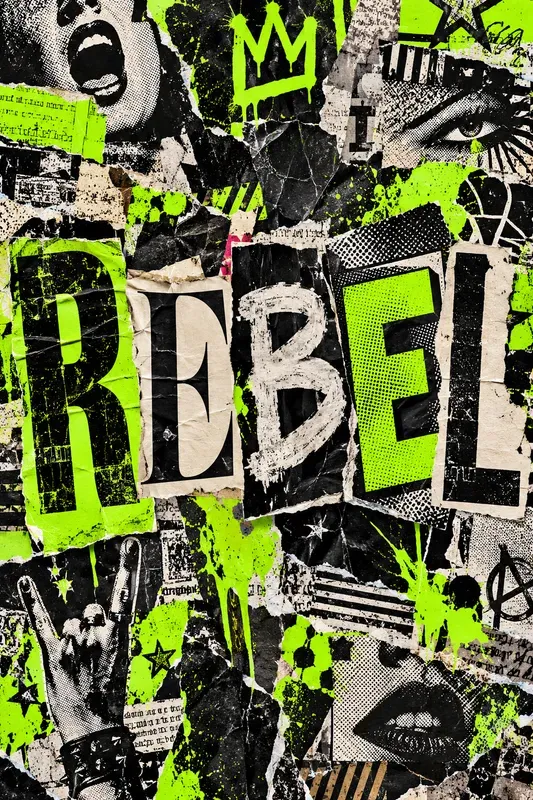 Bold Punk Collage Typography Posters