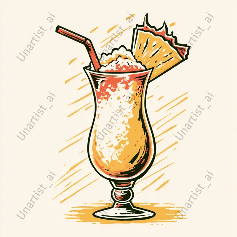 Flat Vector Cocktail Poster Illustrations