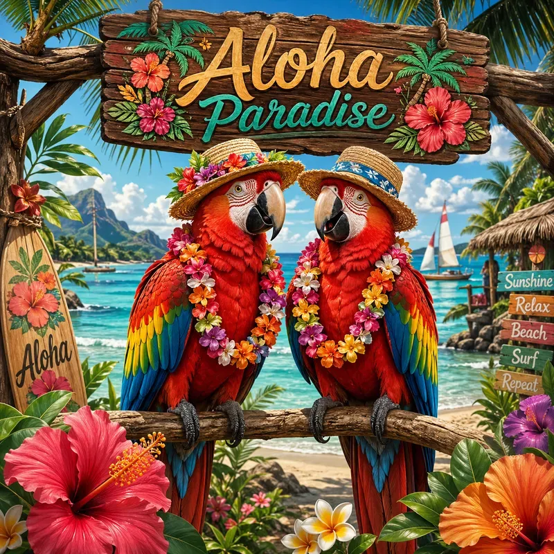 Tropical Bird Couple Posters