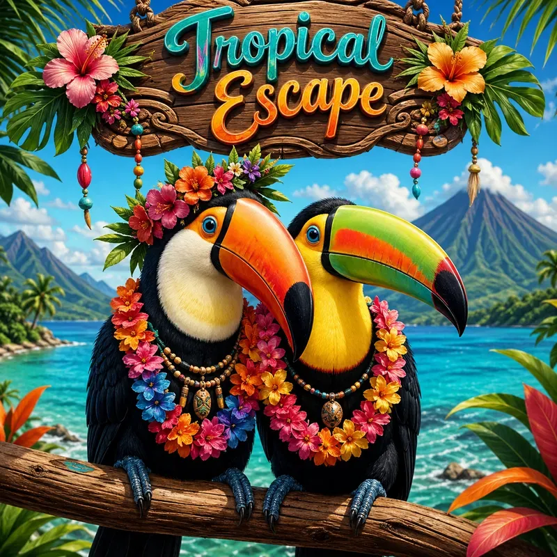Tropical Bird Couple Posters