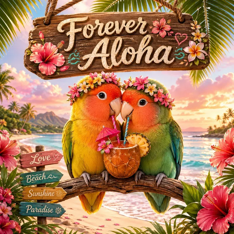 Tropical Bird Couple Posters
