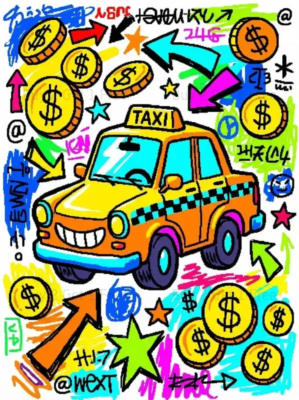 Ms Paint Style Cartoon Car Art