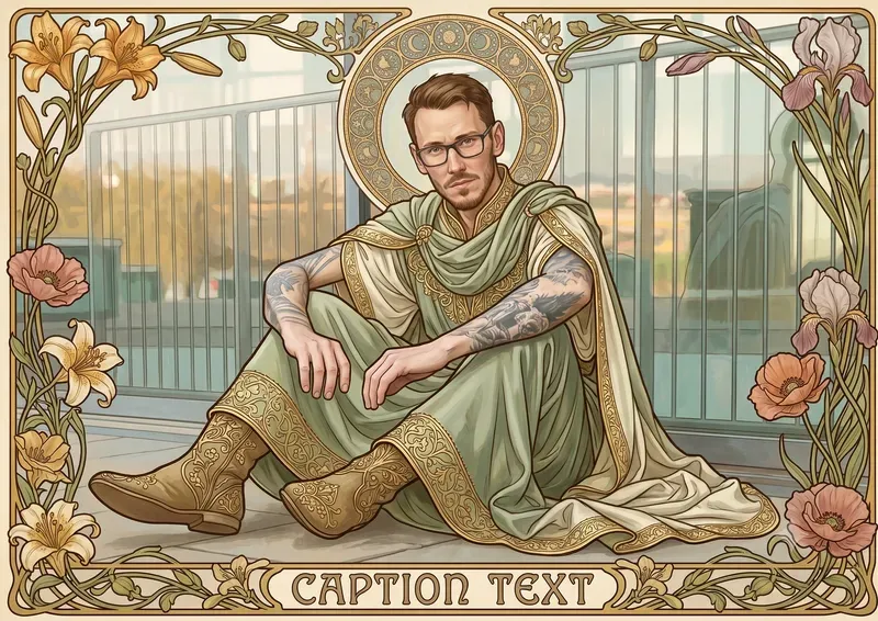 Vintage Mucha Poster Portrait Generator