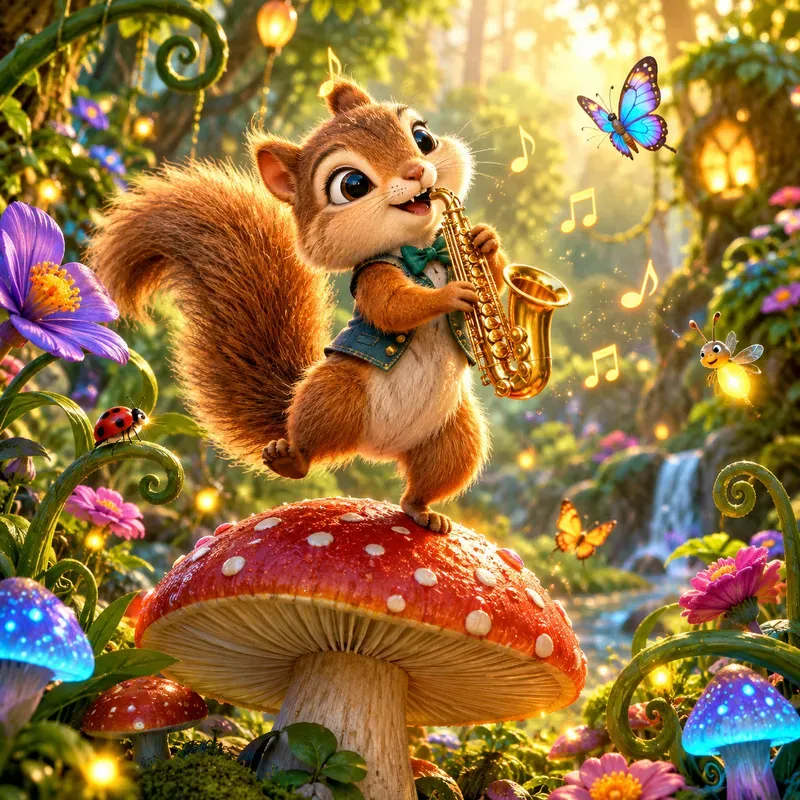 Whimsical Musical Animal Art