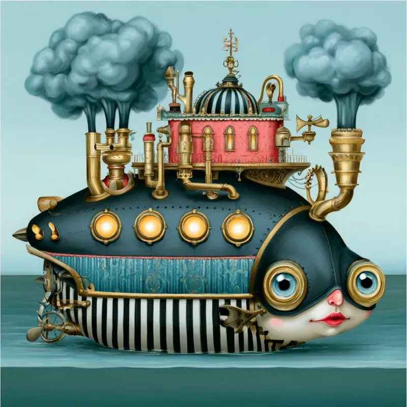 Whimsical Steampunk Vector Art