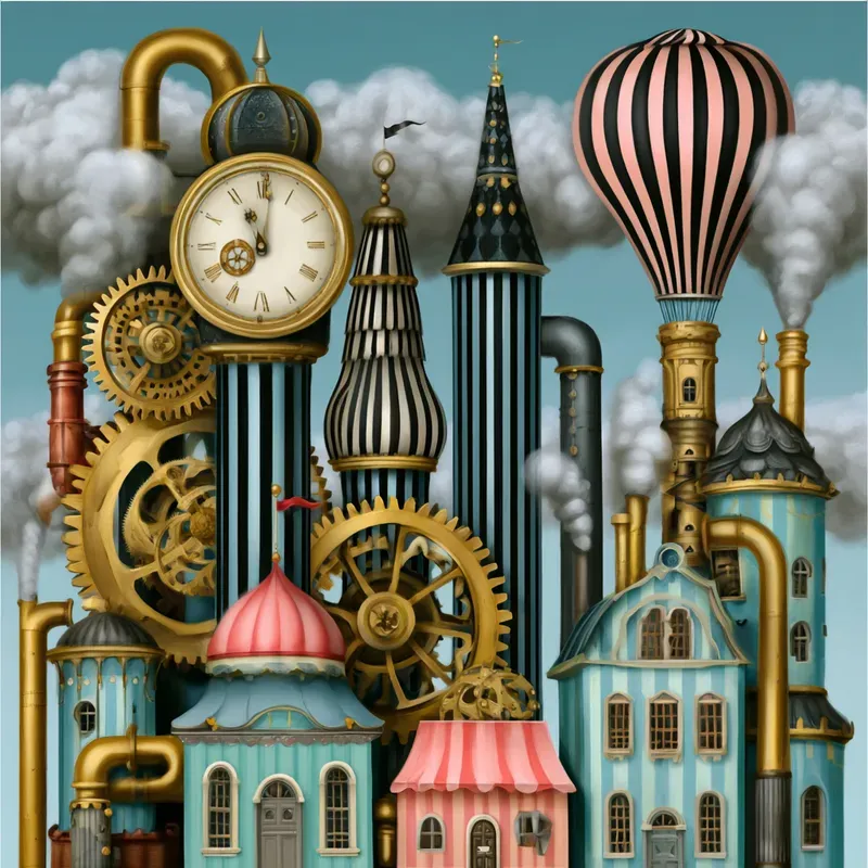 Whimsical Steampunk Vector Art