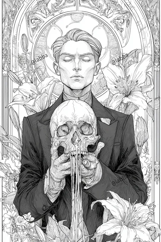 Dark Gothic Fantasy Coloring Book Pages