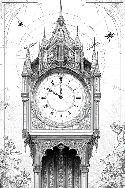 Dark Gothic Fantasy Coloring Book Pages