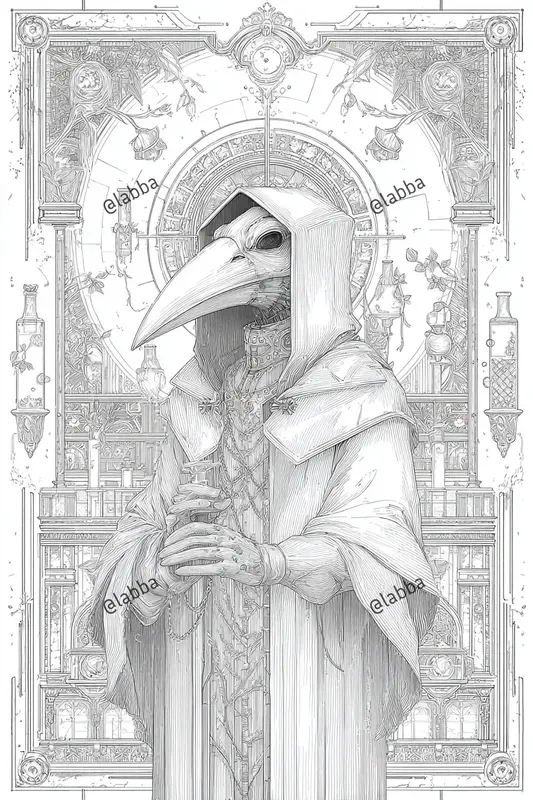 Dark Gothic Fantasy Coloring Book Pages