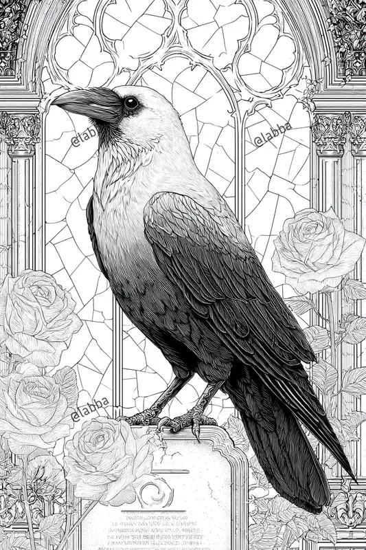 Dark Gothic Fantasy Coloring Book Pages
