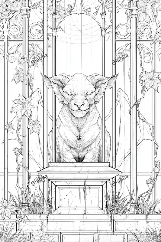 Dark Gothic Fantasy Coloring Book Pages