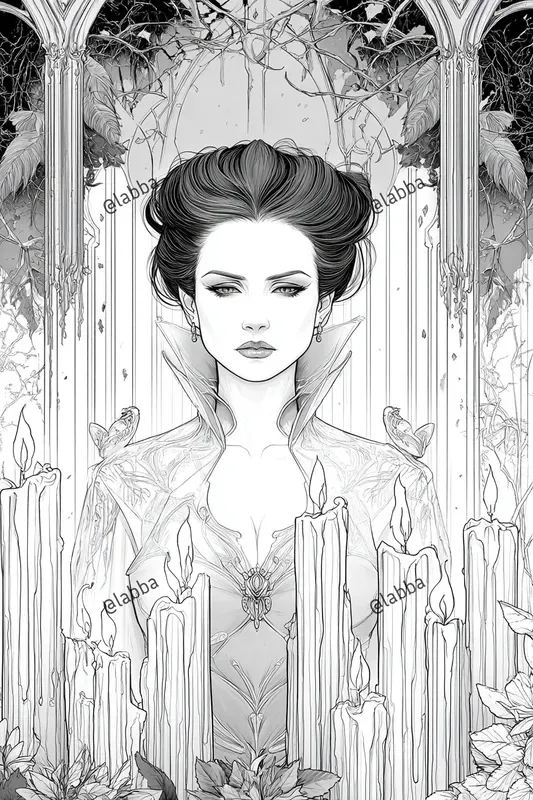 Dark Gothic Fantasy Coloring Book Pages