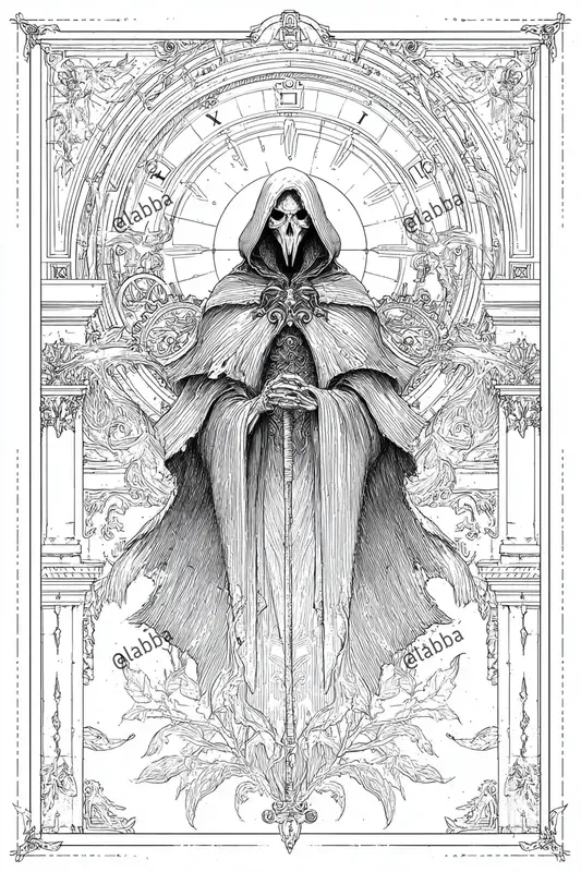 Dark Gothic Fantasy Coloring Book Pages
