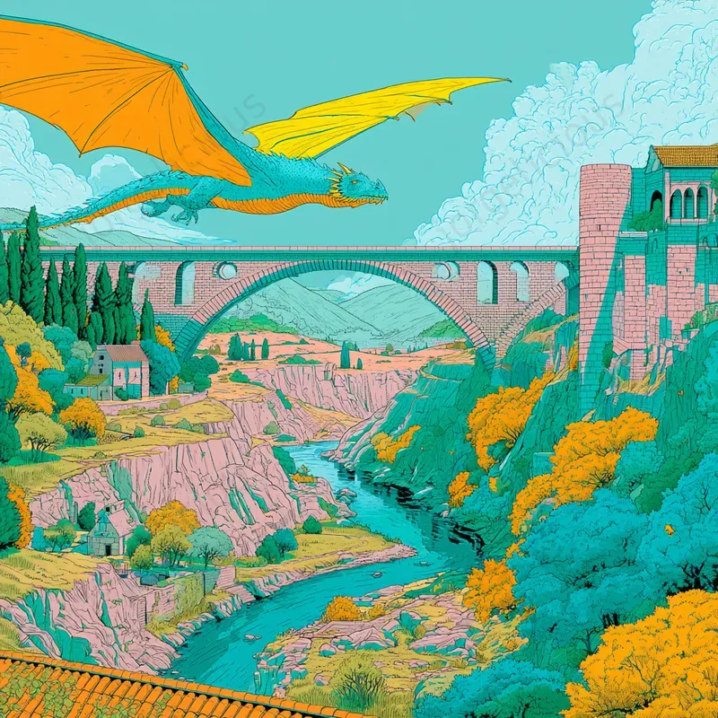 Vibrant Illustrated Adventure Scenes