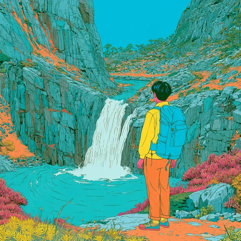 Vibrant Illustrated Adventure Scenes