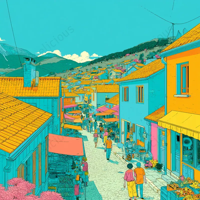 Vibrant Illustrated Adventure Scenes