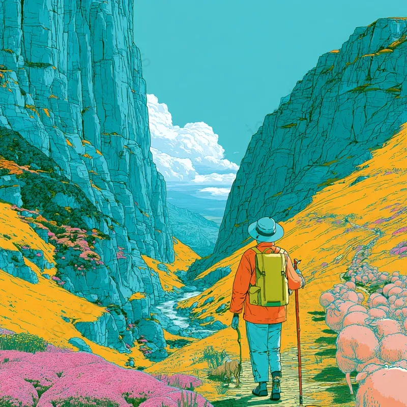 Vibrant Illustrated Adventure Scenes