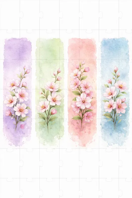 4 Floral Watercolor Bookmark Designs