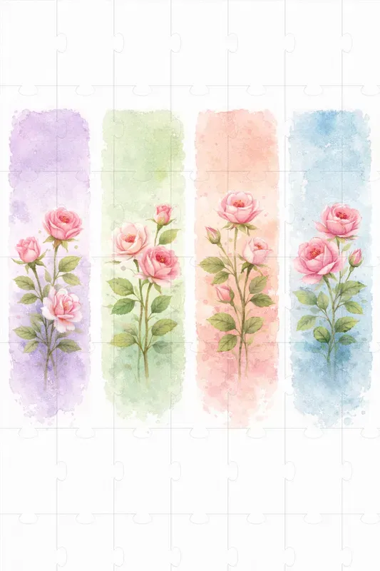 4 Floral Watercolor Bookmark Designs