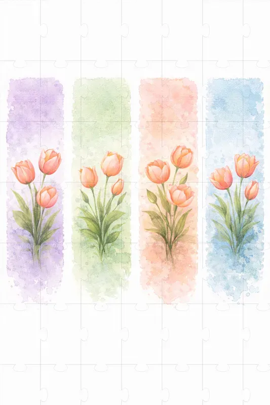 4 Floral Watercolor Bookmark Designs