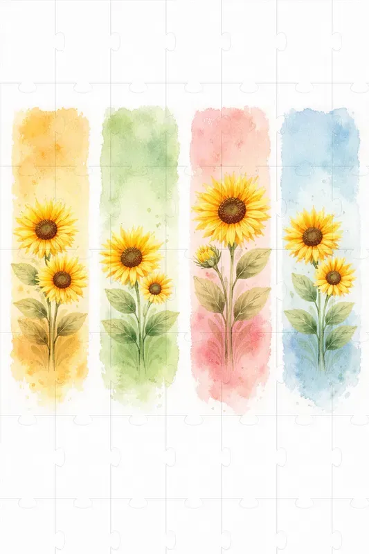 4 Floral Watercolor Bookmark Designs