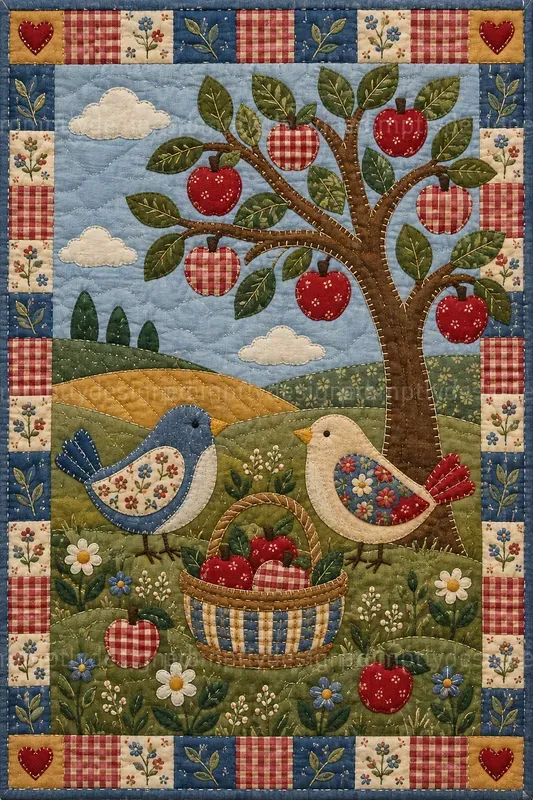 Quilted Folk Art Wall Prints