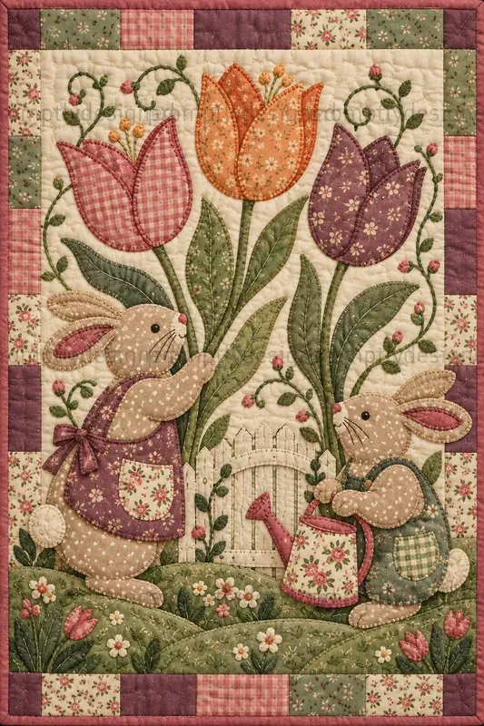Quilted Folk Art Wall Prints