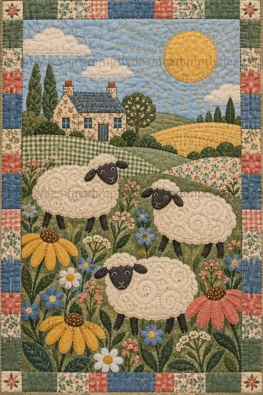 Quilted Folk Art Wall Prints