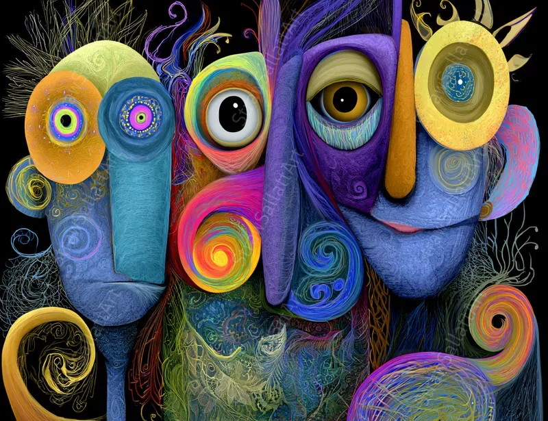 Neon Surreal Psychedelic Wall Art Prints