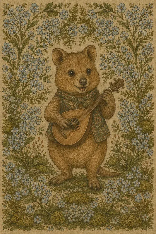 Vintage Textile Woodland Nursery Art