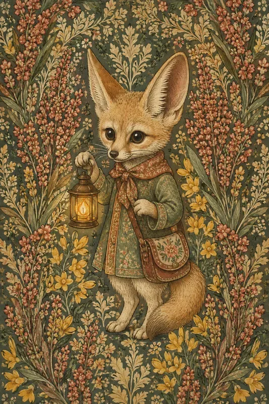 Vintage Textile Woodland Nursery Art