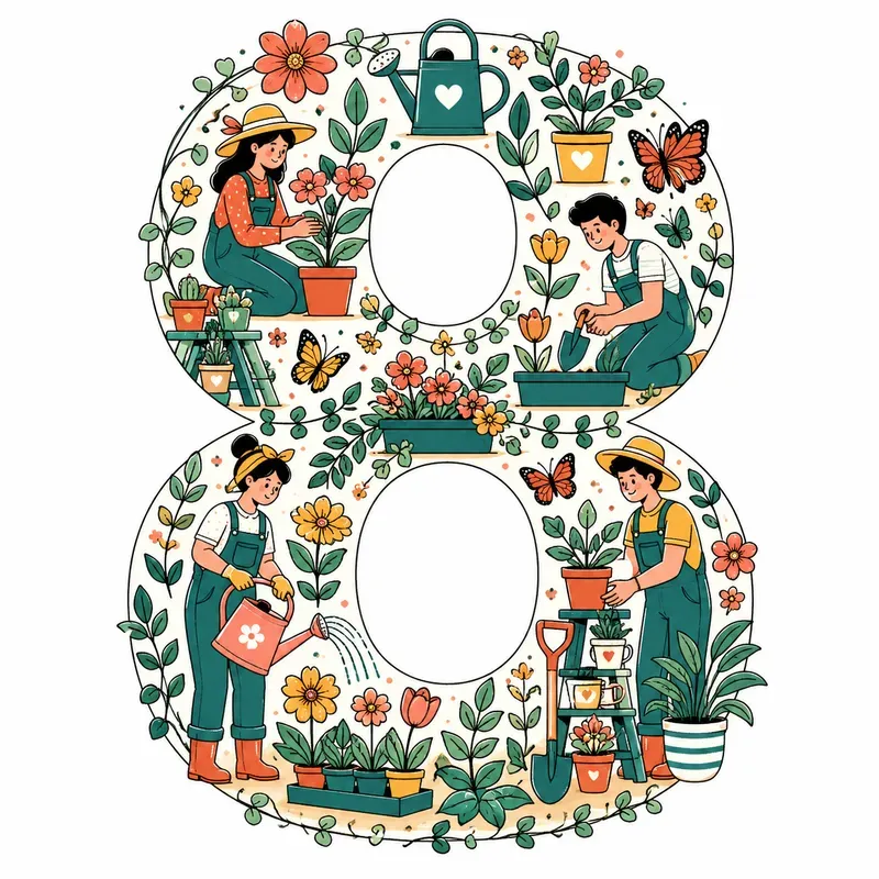 Playful Illustrated Number Typography