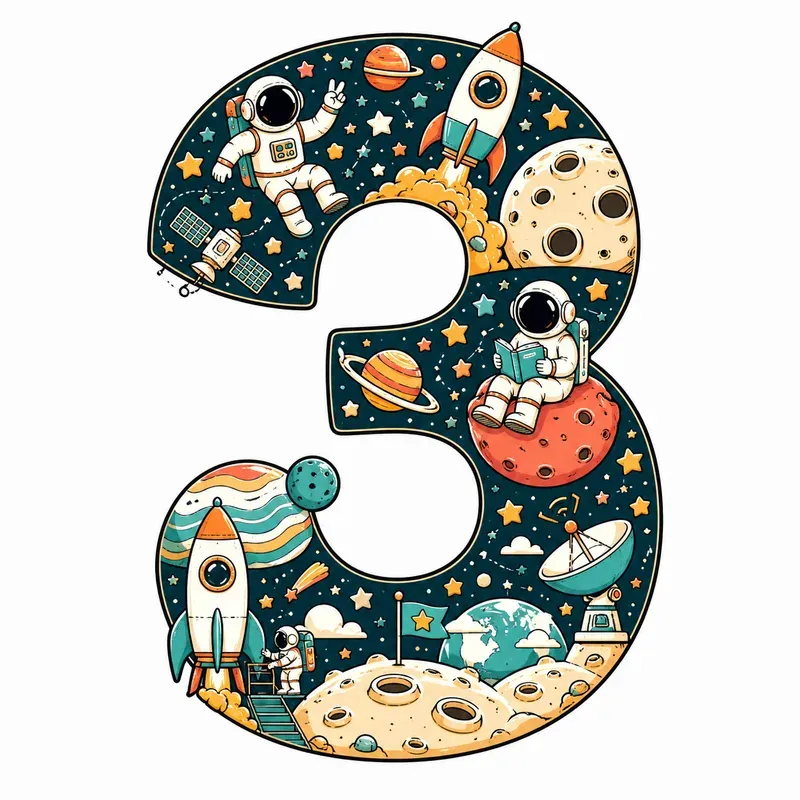 Playful Illustrated Number Typography