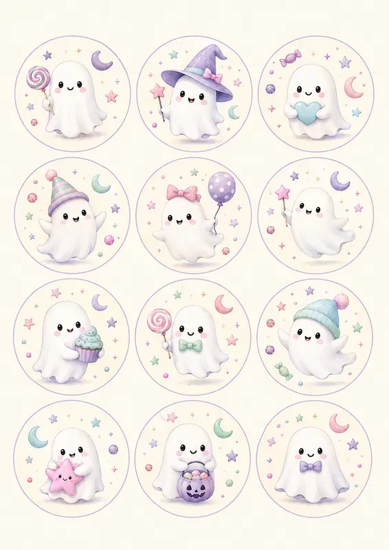 Sweet Pastel Ghost Halloween Party Decors