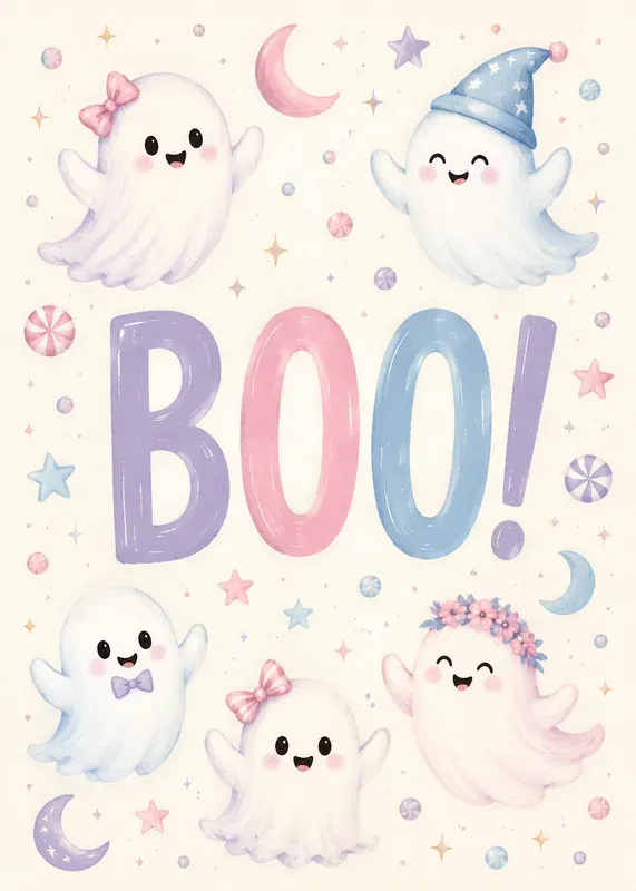 Sweet Pastel Ghost Halloween Party Decors