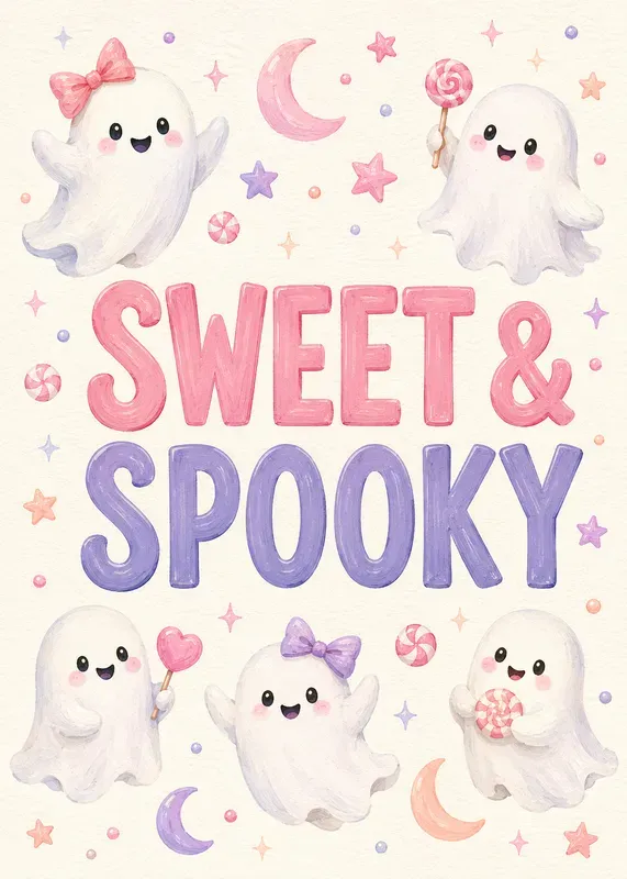 Sweet Pastel Ghost Halloween Party Decors