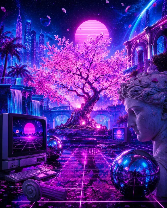 Infinite Vaporwave Collage Generator