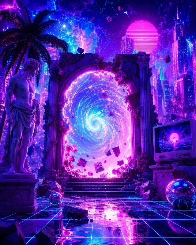 Infinite Vaporwave Collage Generator