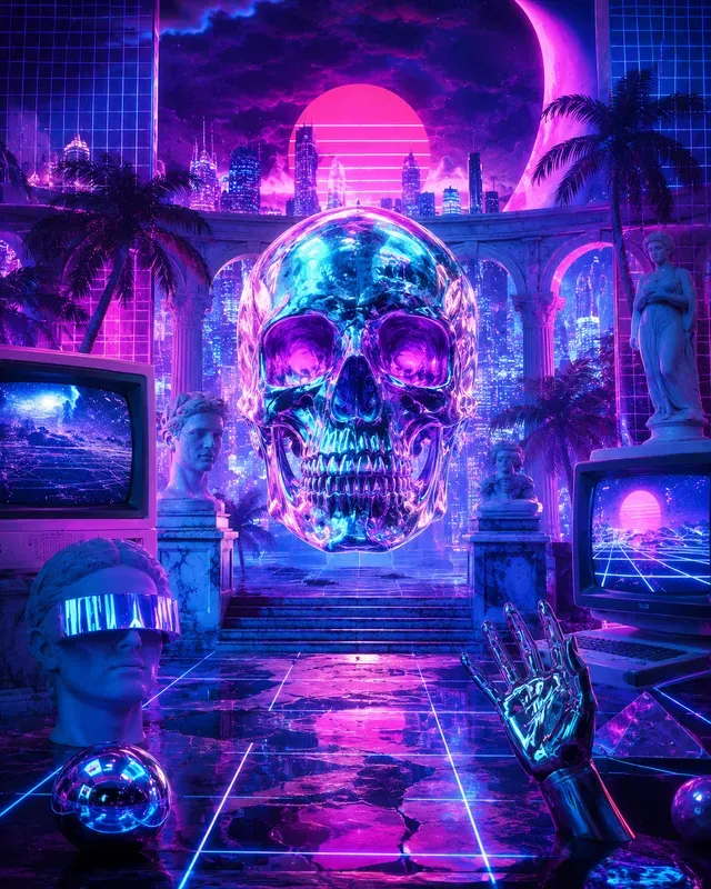 Infinite Vaporwave Collage Generator